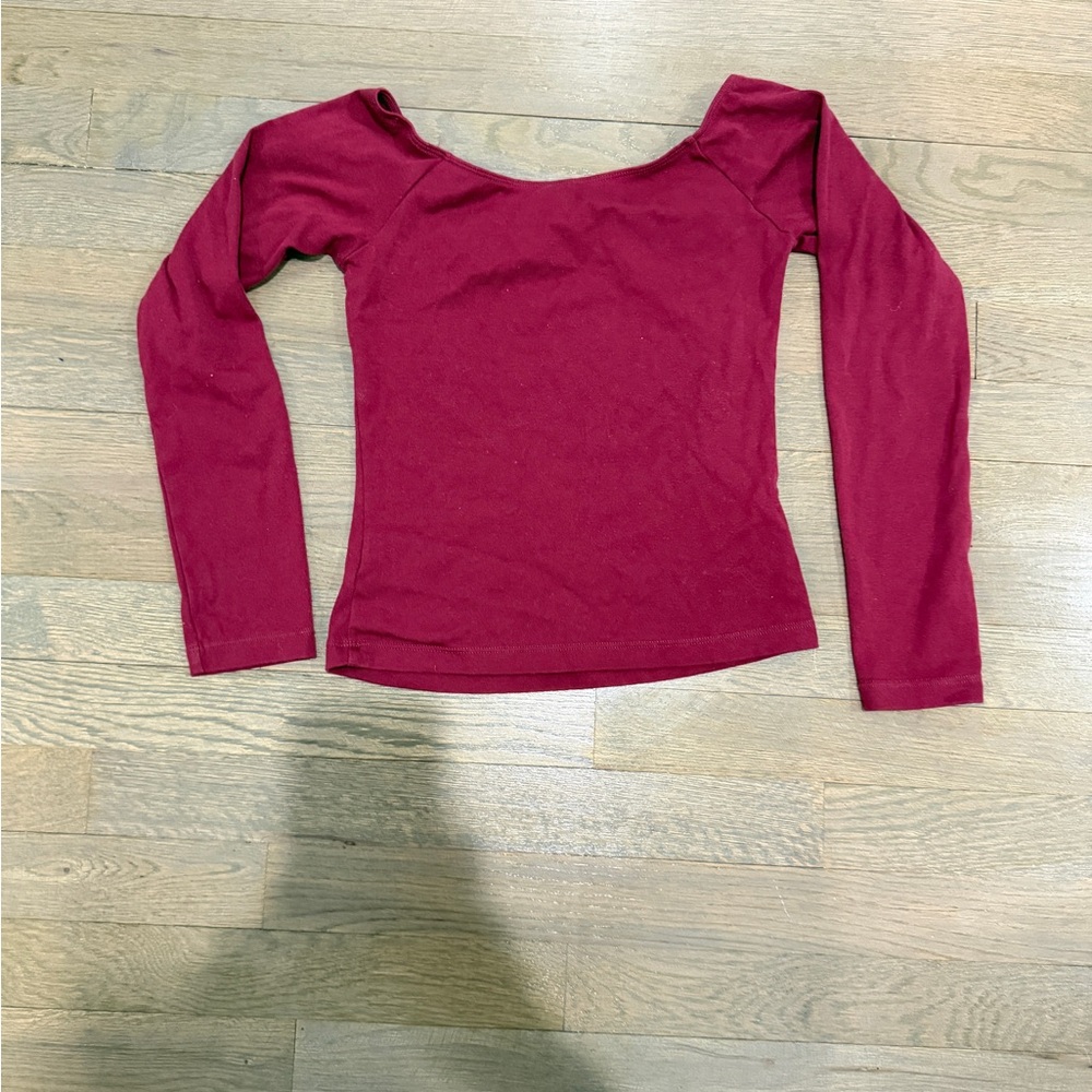 Mangopop burgundy xs Long Sleeve Top